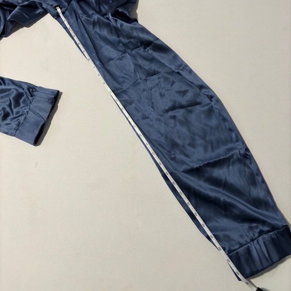 Fleur Du Mal caspian blue silk track pants with elasticized waist jogger S - Picture 7 of 8